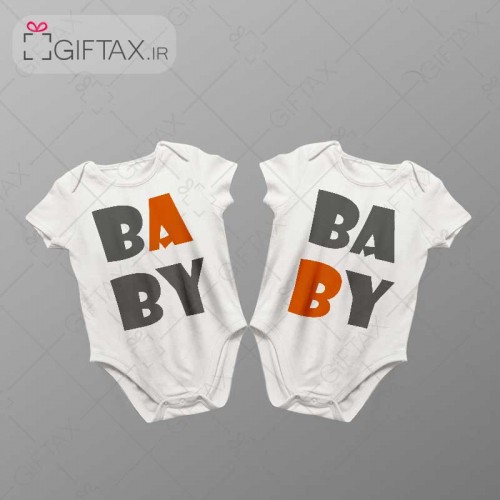 زیر دکمه نوزادی دوقلو طرح شماره 1  BABY خرید در گیفتکس